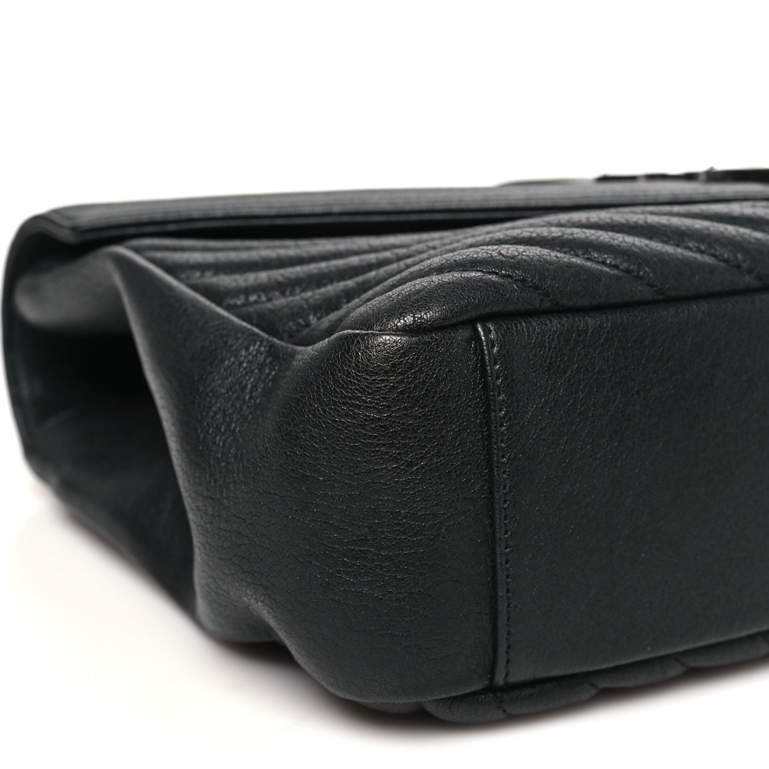Saint Laurent Sheepskin Matelasse Chevron Monogram Large College Satchel Black 8 of 10