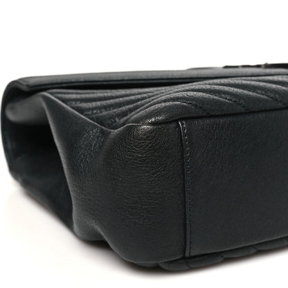 Saint Laurent Sheepskin Matelasse Chevron Monogram Large College Satchel Black 8 of 10