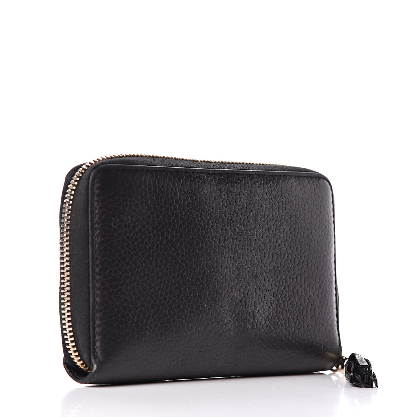 Pebbled Calfskin Medium Soho Zip Around Wallet Black