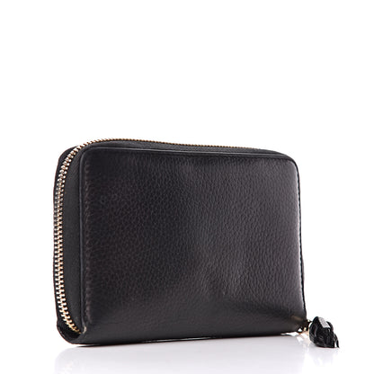 Gucci Pebbled Calfskin Medium Soho Zip Around Wallet Black 3 of 13