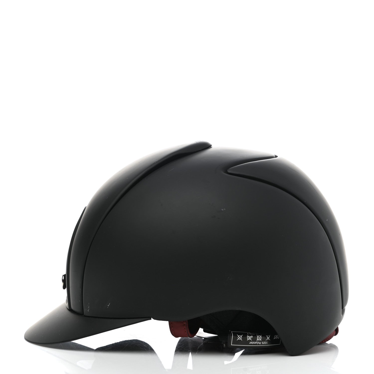 Hermes Polycarbonate Zermatt Calfskin Eole Equestrian Riding Helmet Black Rouge H 4 of 9