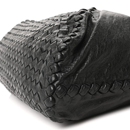 Bottega Veneta Grained Lambskin Intrecciato Large Shoulder Bag Black 9 of 9