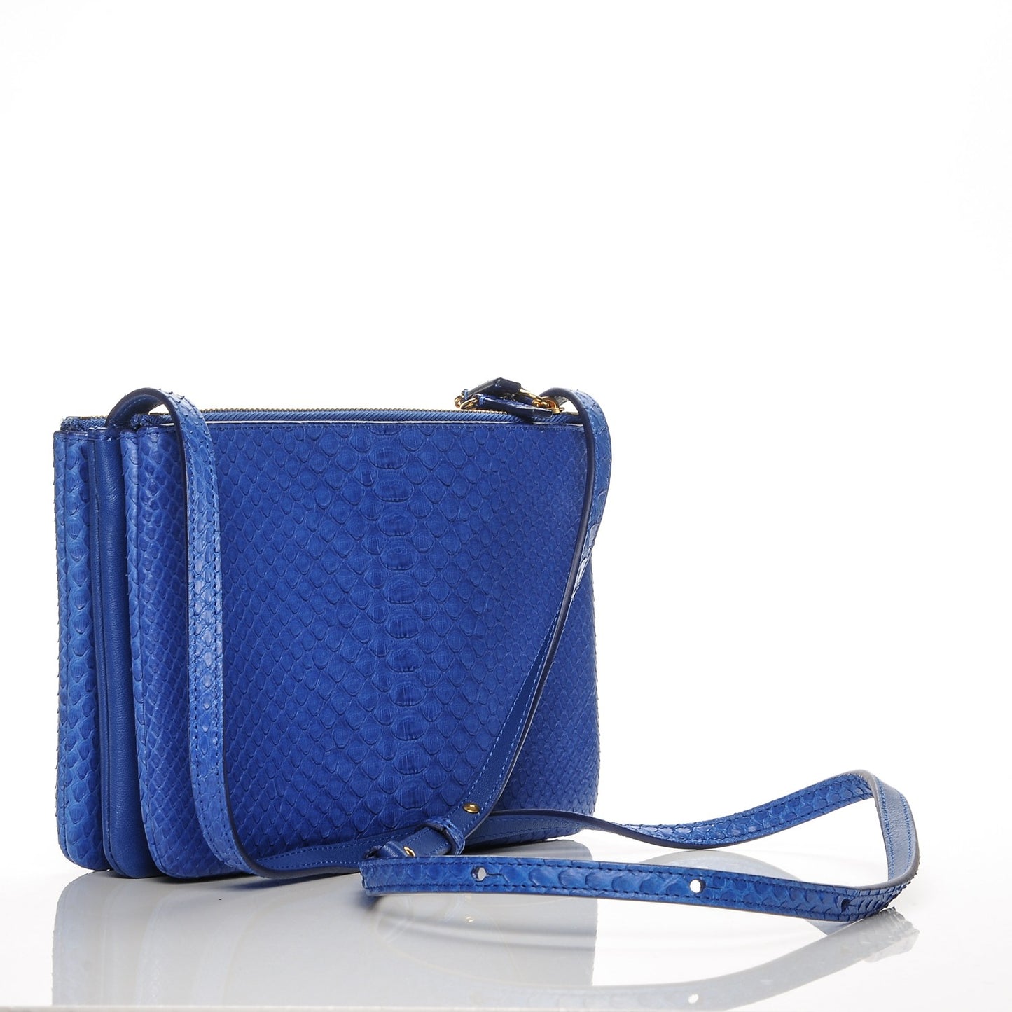 Python Small Trio Crossbody Bag Royal Blue