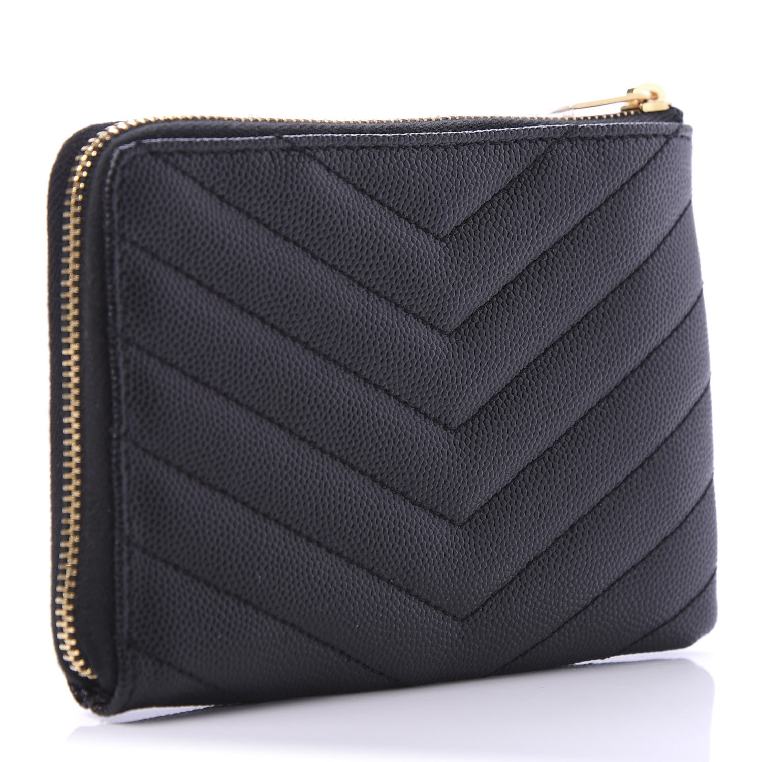 Saint Laurent Grain de Poudre Matelasse Monogram Key Pouch Black 3 of 8