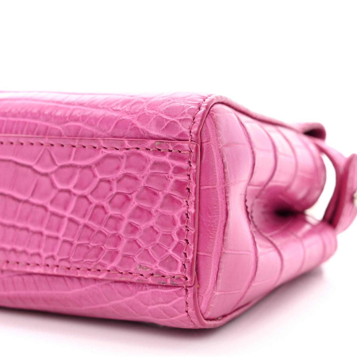 Shiny Alligator Shiny Nappa Micro Peekaboo Iconic Satchel Magenta