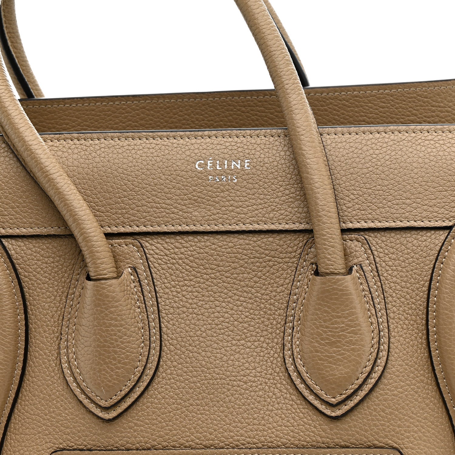 Celine Drummed Calfskin Micro Luggage Dune 8 of 11