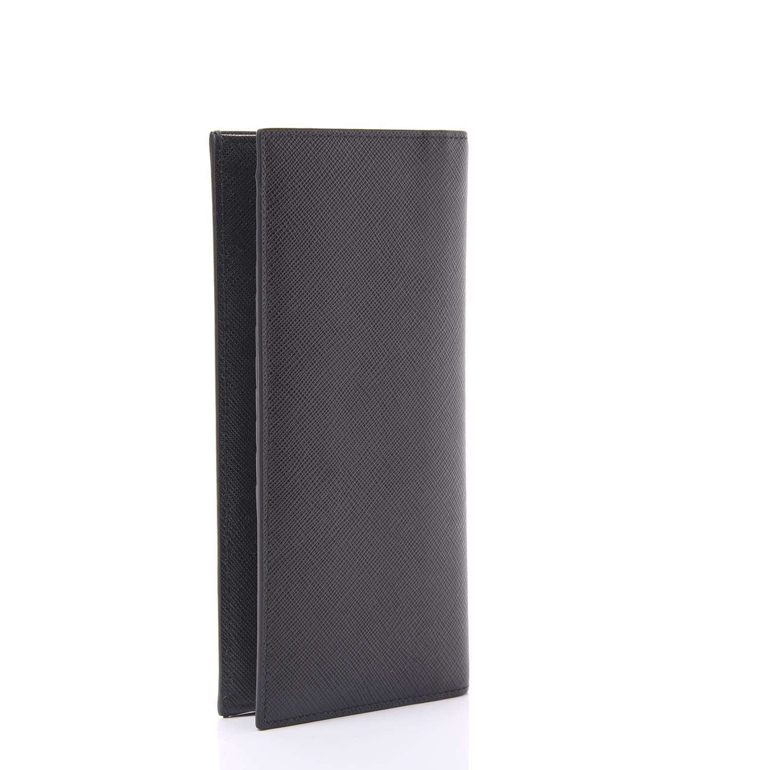 Prada Saffiano Flap Wallet Black 2 of 9
