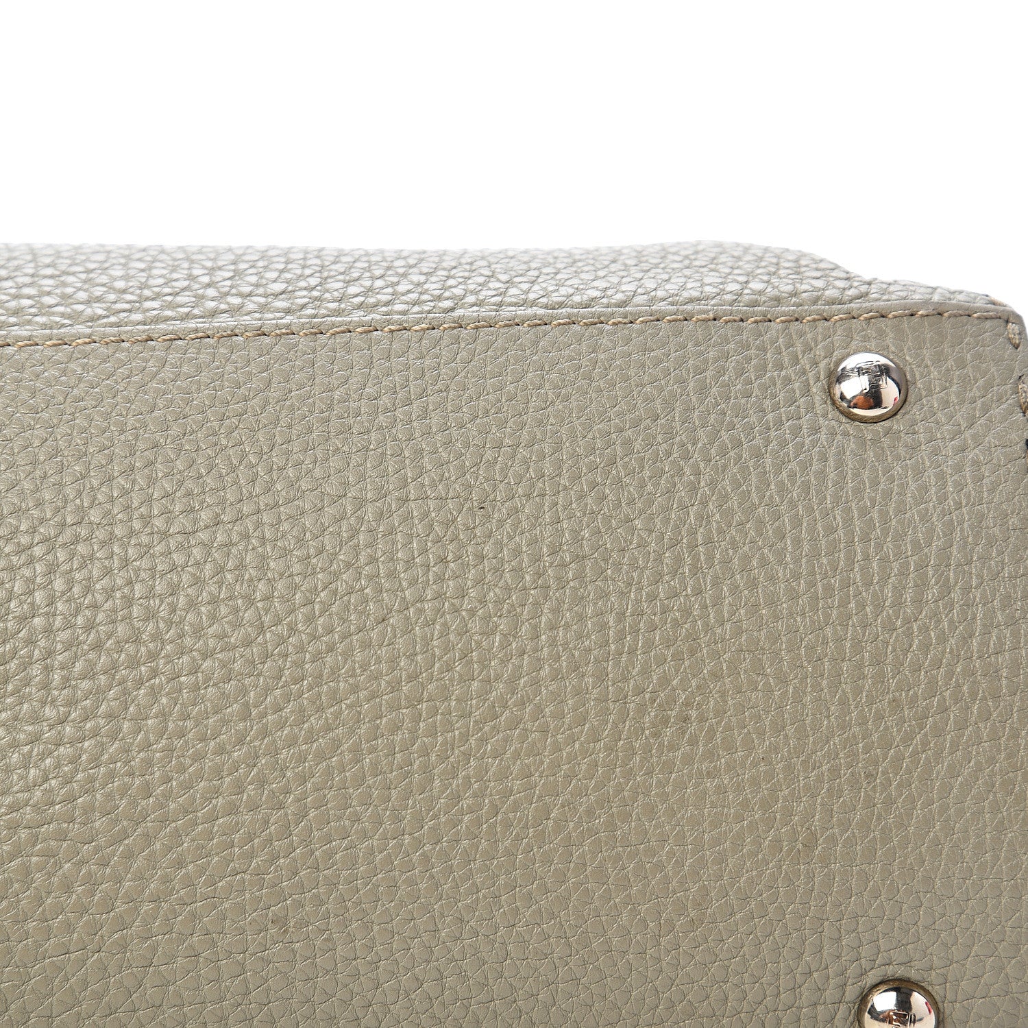 Fendi Calfskin Romano Selleria Tote Grey 12 of 13