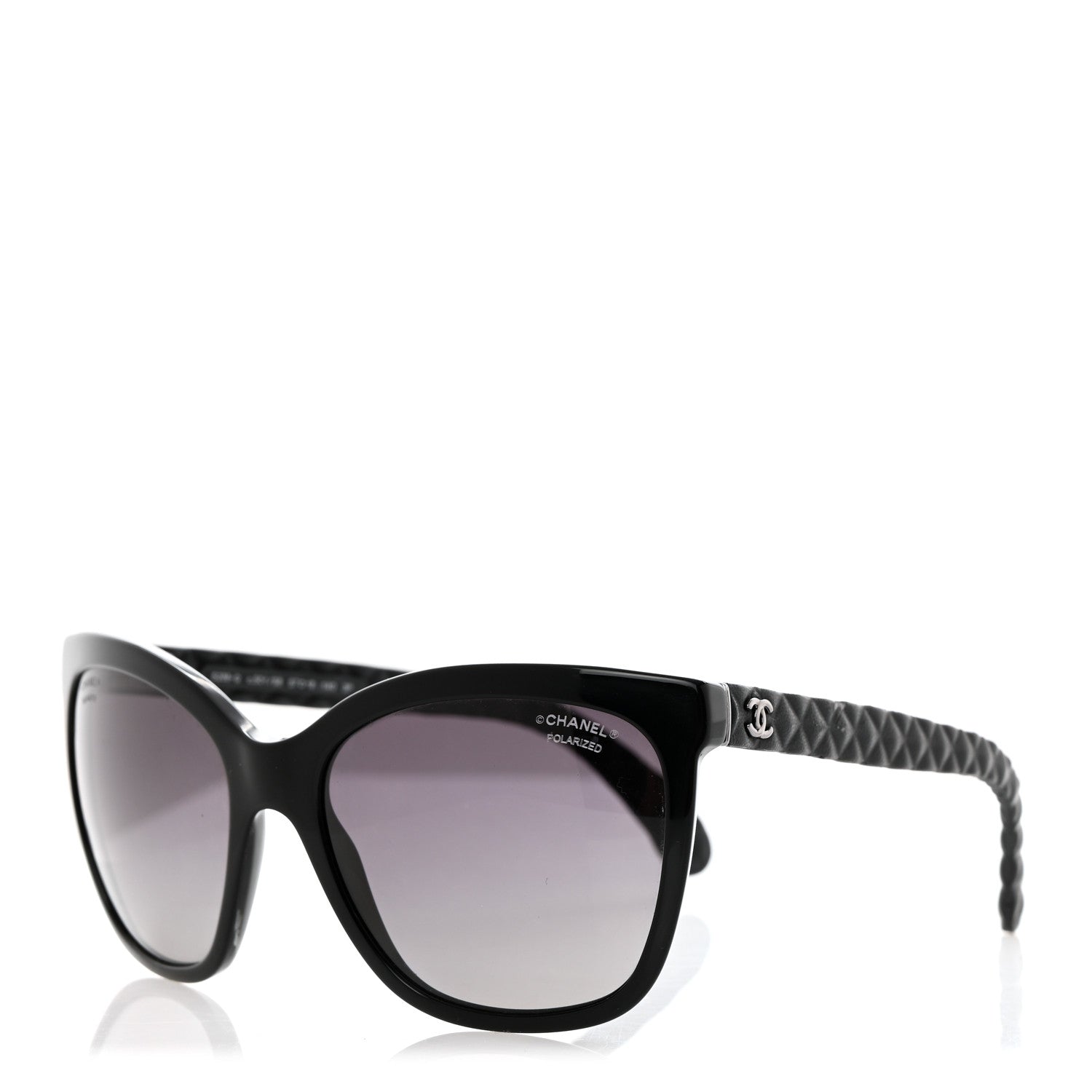 Chanel Acetate Quilted Polarized Butterfly CC Sunglasses 5288-Q Black 1 of 8