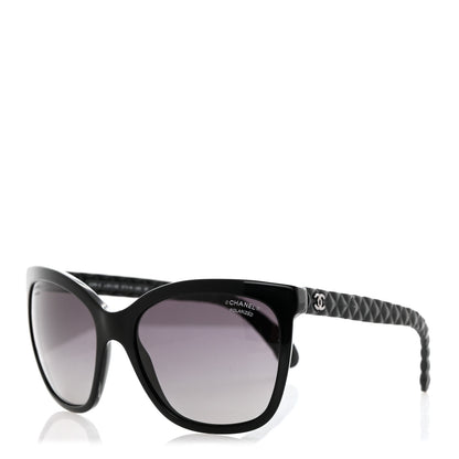 Chanel Acetate Quilted Polarized Butterfly CC Sunglasses 5288-Q Black 1 of 8