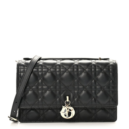 Christian Dior Lambskin Cannage Miss Dior Top Handle Bag Black 1 of 8