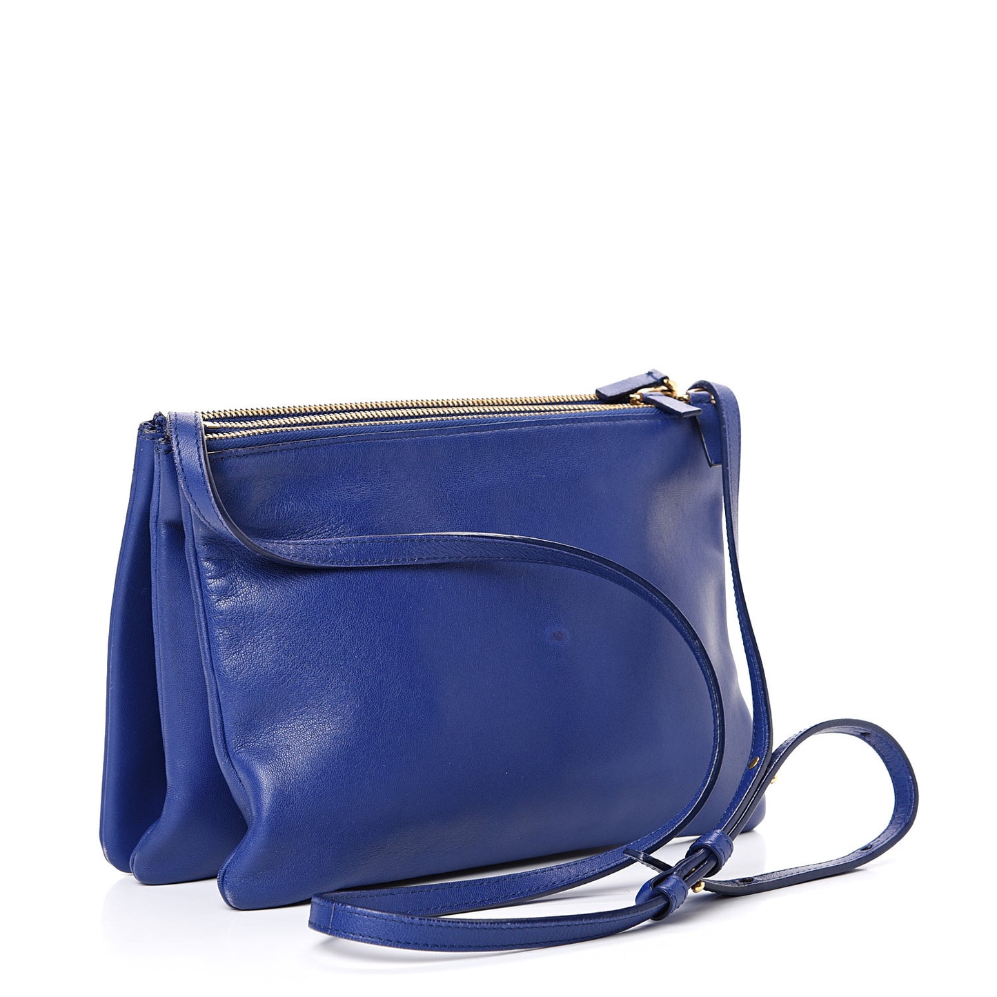 Lambskin Large Trio Crossbody Bag Indigo