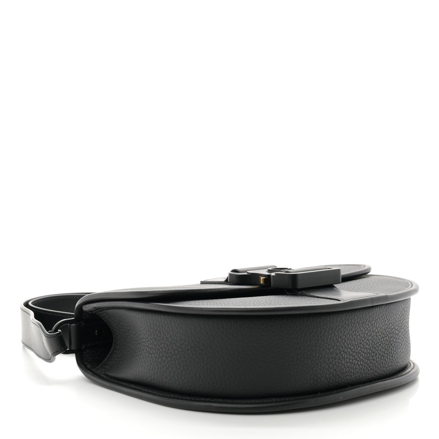 Grained Calfskin Gallop Bag With Strap Black