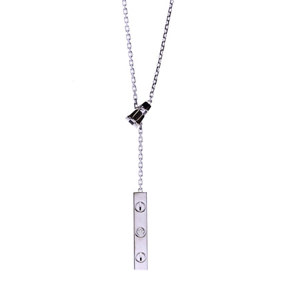 Cartier 18K White Gold Diamond LOVE Lariat Necklace 1 of 5