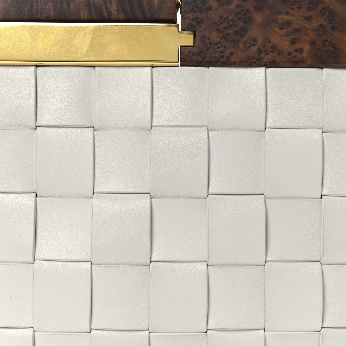 Nappa Intrecciato The Snap Clutch White