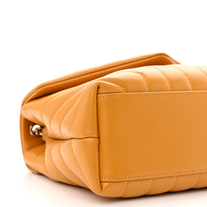 Saint Laurent Calfskin Y Quilted Monogram Small Loulou Chain Satchel Cheddar Cheddar 9 of 10