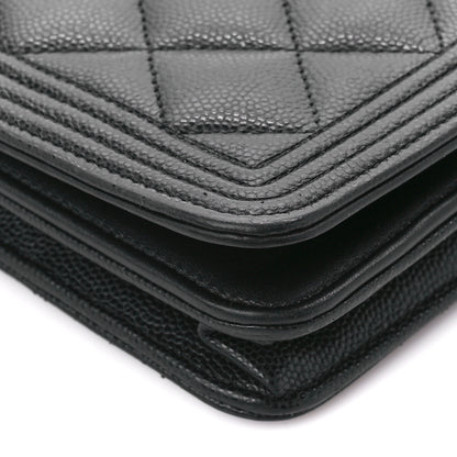 Chanel Caviar Quilted Boy Wallet On Chain WOC Black 10 of 12