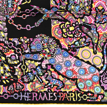 Hermes Silk La Légende De La Forêt Scarf 90 Black Mauve Multicolor 2 of 3