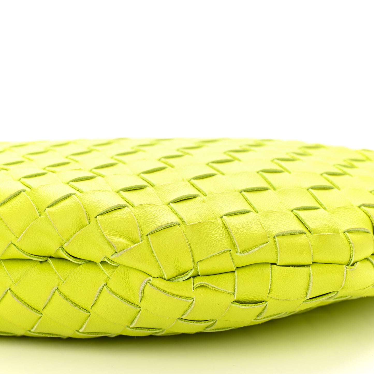 Nappa Intrecciato Small Turn Pouch Acid Kiwi