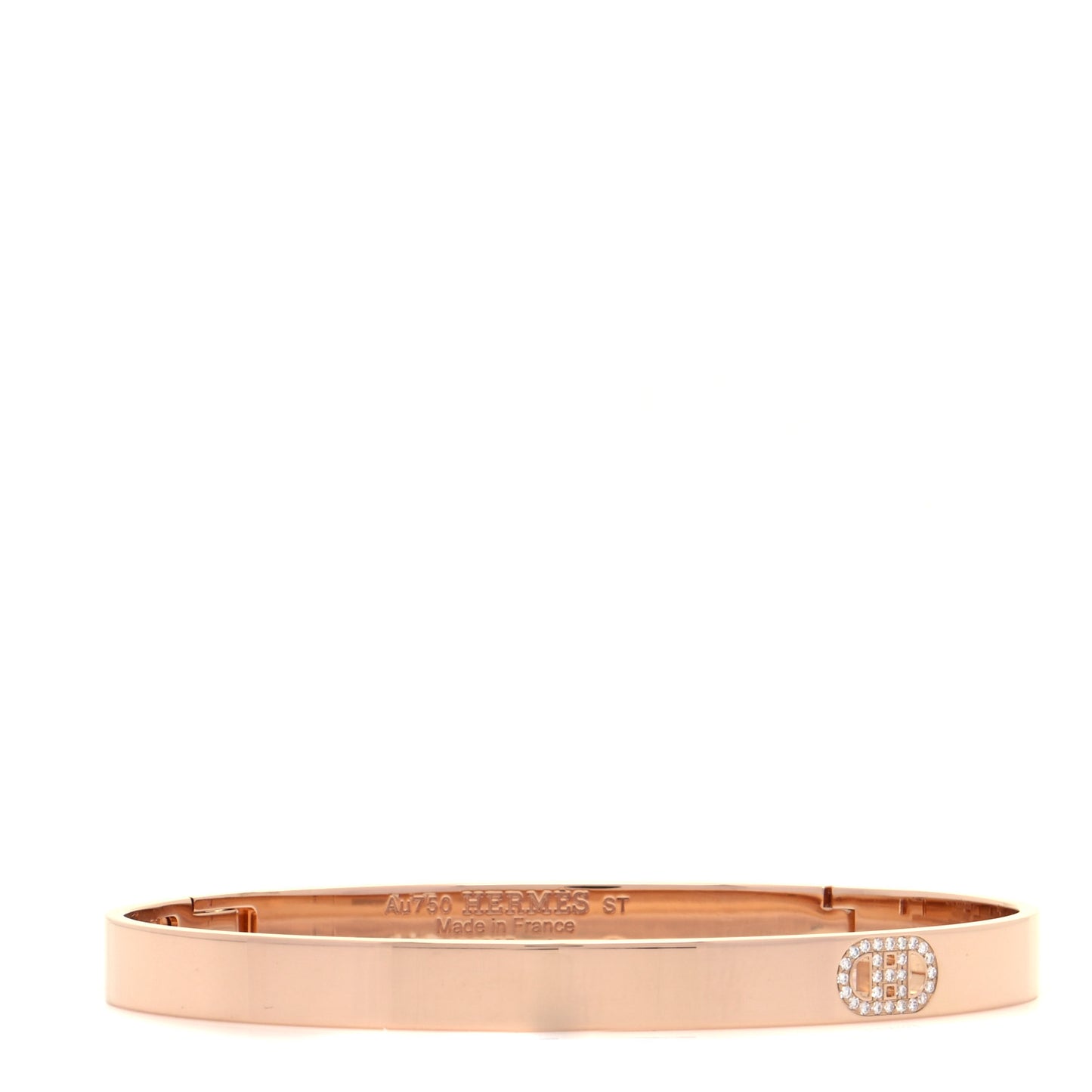18K Rose Gold Diamond PM H D'Ancre Bracelet ST