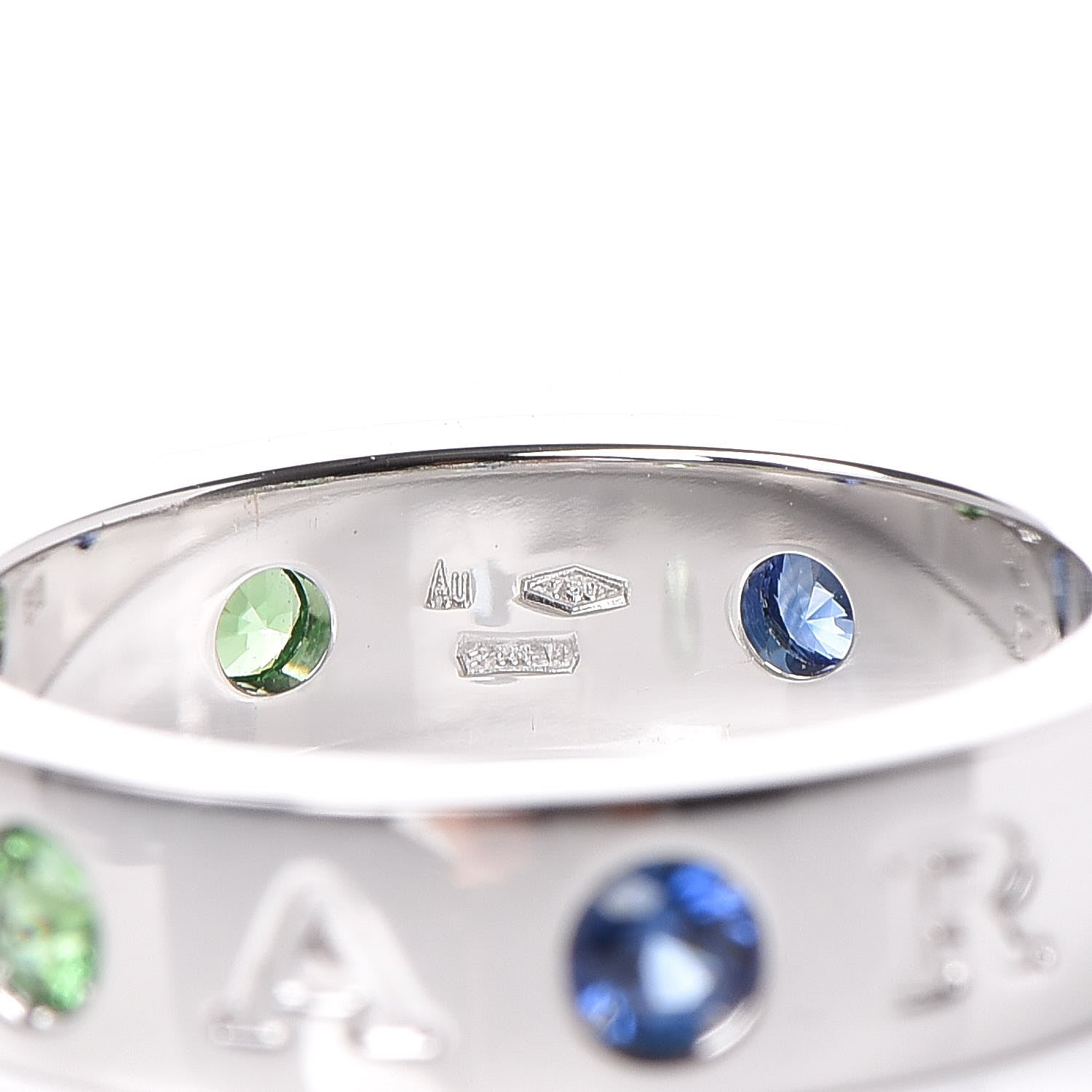 Bulgari 18K White Gold Sapphire Tsavorite Roman Sorbets Ring 54 6.75 6 of 7