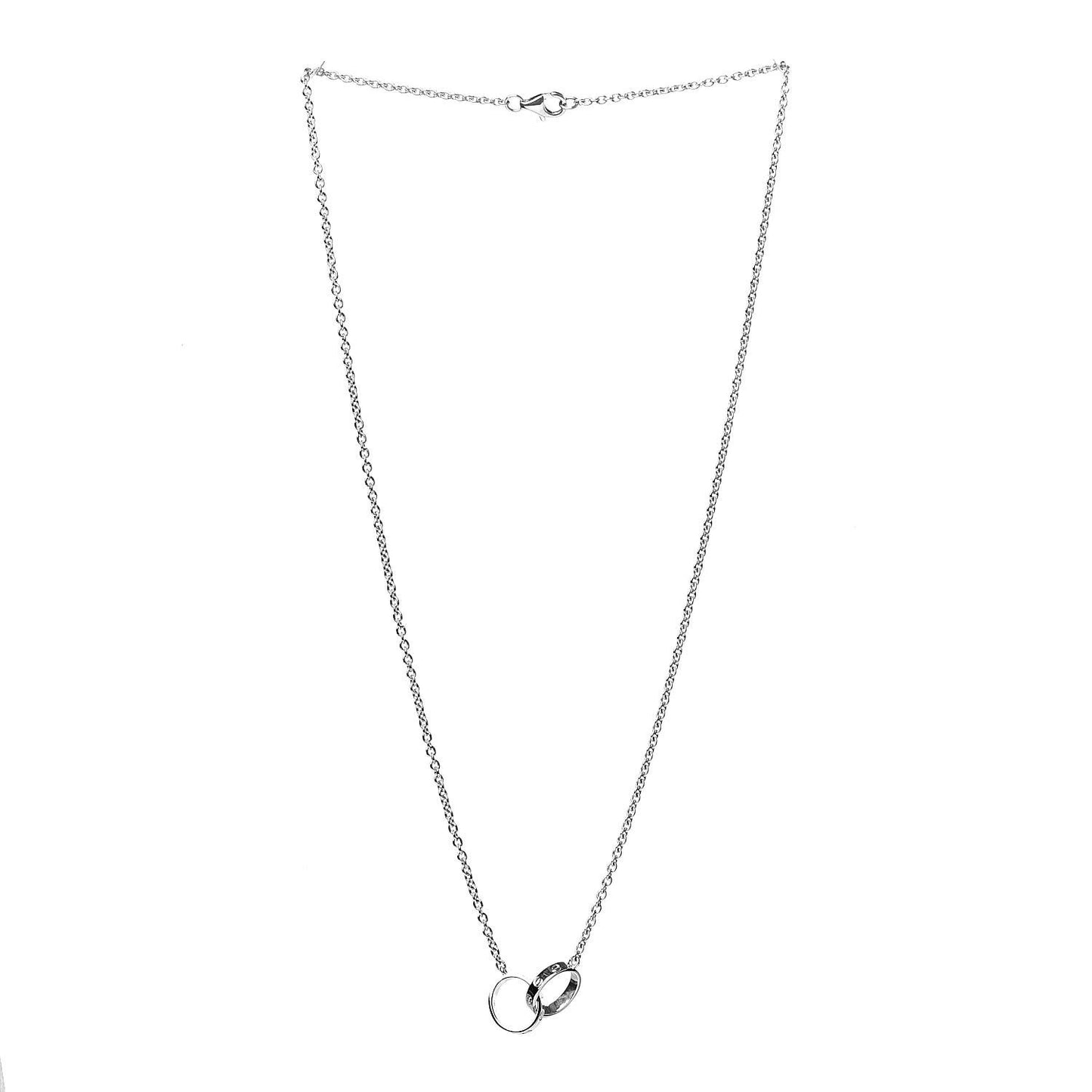 18K White Gold Interlocking LOVE Necklace