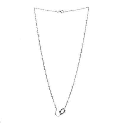 Cartier 18K White Gold Interlocking LOVE Necklace 3 of 6
