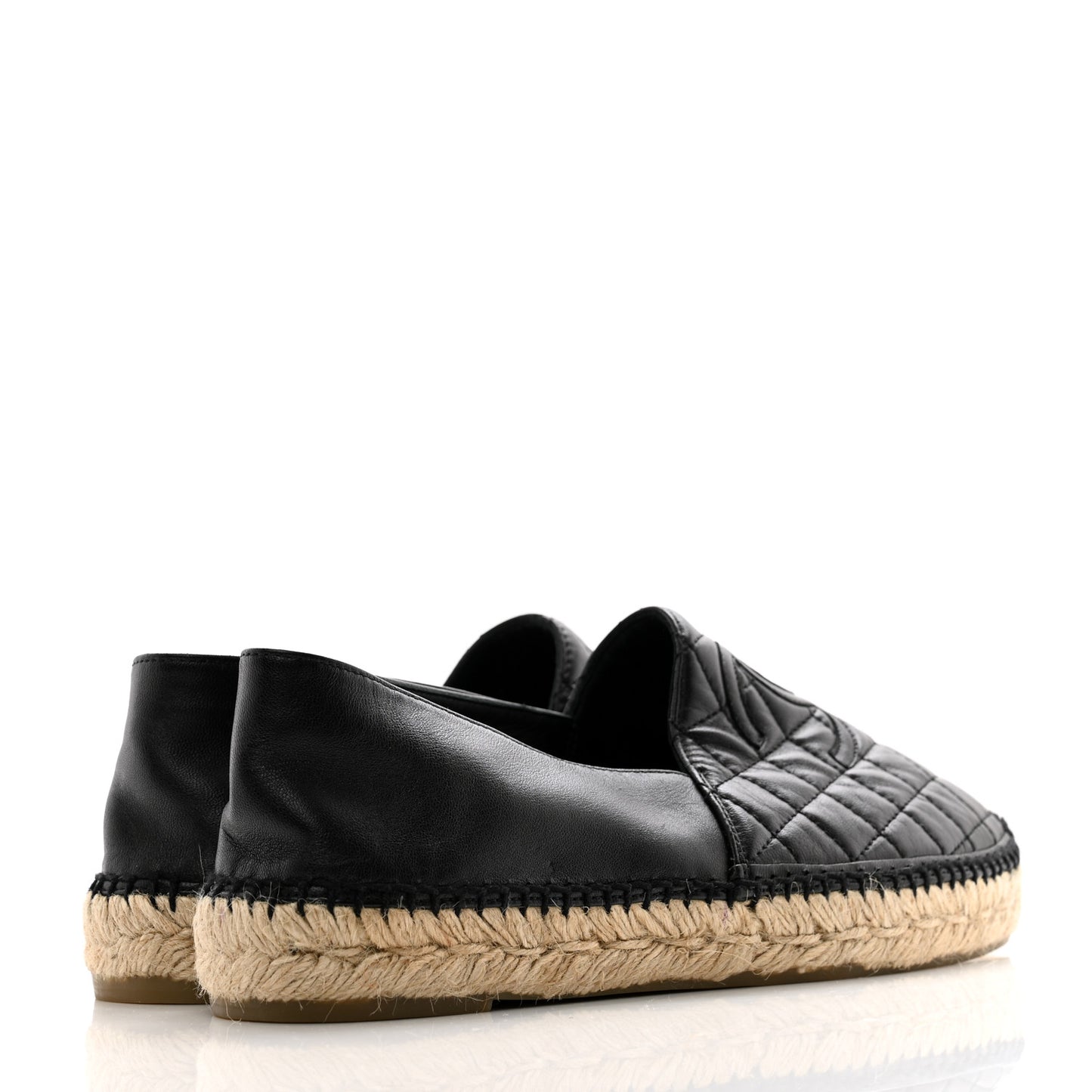 Lambskin Quilted CC Espadrilles 40 Black