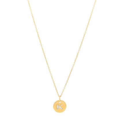 David Yurman 18K Yellow Gold Diamond Initial K Charm Pendant Necklace 1 of 4
