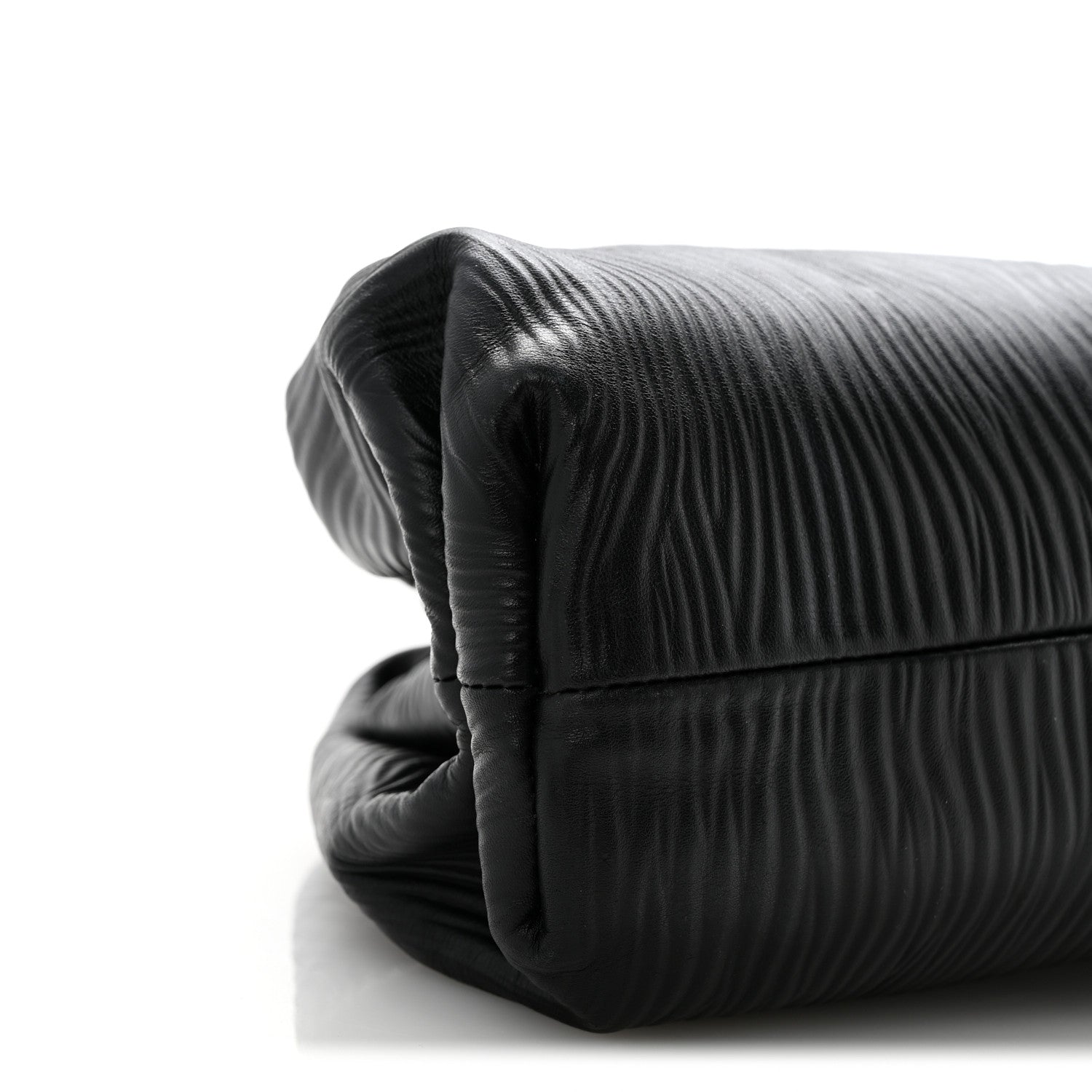 Bottega Veneta Bark Calfskin Embossed The Pouch Oversized Clutch Black 9 of 13