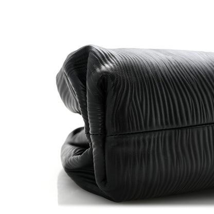 Bottega Veneta Bark Calfskin Embossed The Pouch Oversized Clutch Black 9 of 13