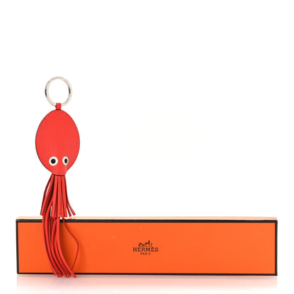 Hermes Epsom Poulpe Key Ring Orange White 4 of 4
