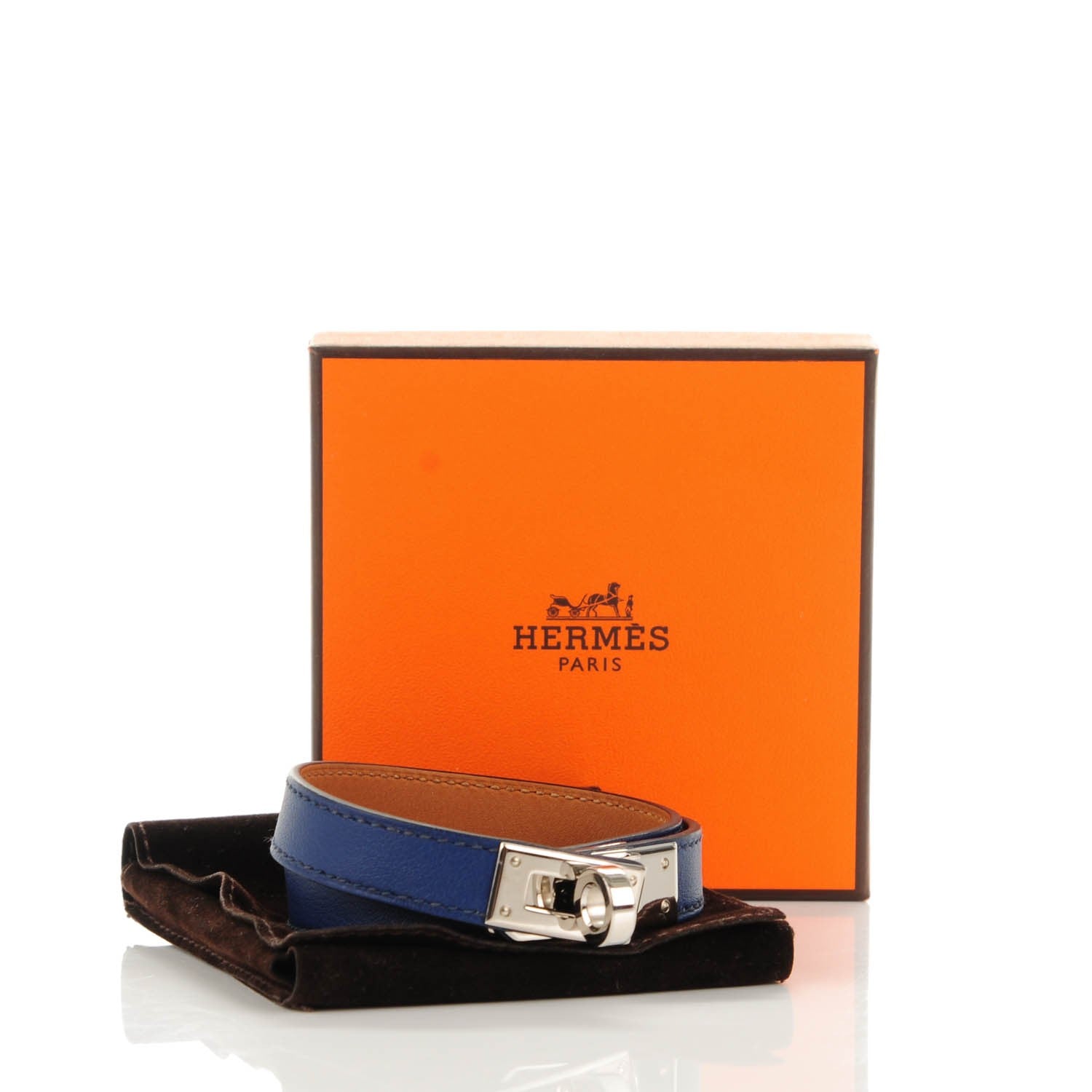 Hermes Swift Kelly Double Tour Bracelet M Bleu Saphir 7 of 7