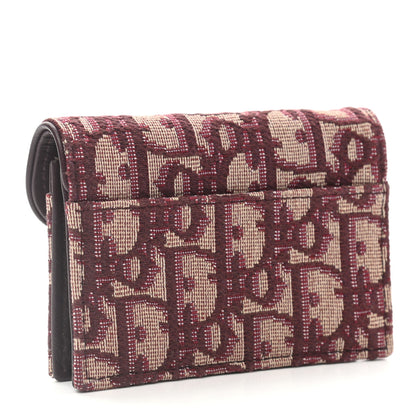 Christian Dior Oblique Saddle Card Holder Bordeaux 3 of 10