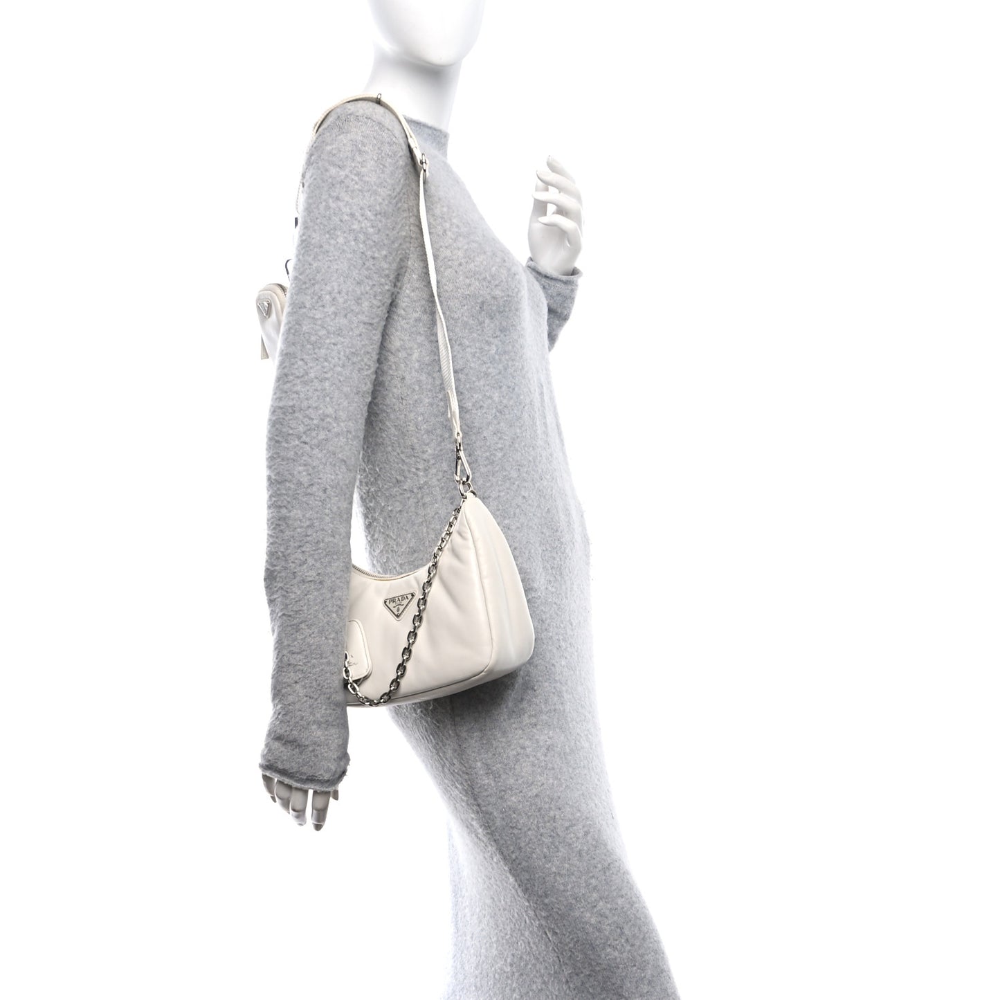 Nappa Soft Padded Re-Edition 2005 Shoulder Bag White