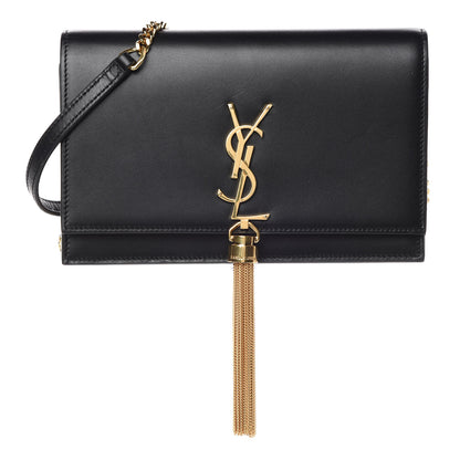 Saint Laurent Smooth Calfskin Classic Monogram Kate Tassel Chain Wallet Black 1 of 13