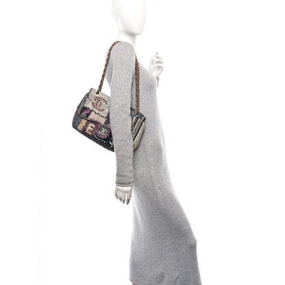 Chanel Denim Tweed Patchwork Jumbo Single Flap Multicolor 2 of 12