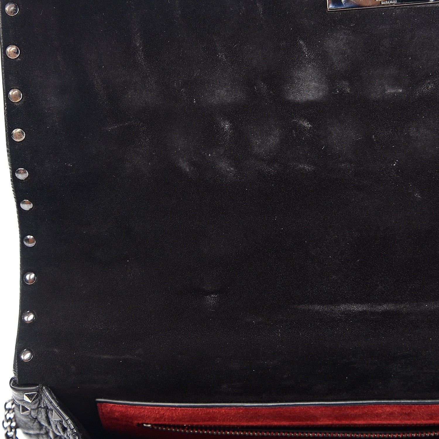 Valentino Garavani Craquele Nappa Large Rockstud Spike Shoulder Bag Black 6 of 12
