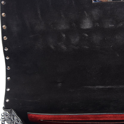 Valentino Garavani Craquele Nappa Large Rockstud Spike Shoulder Bag Black 6 of 12