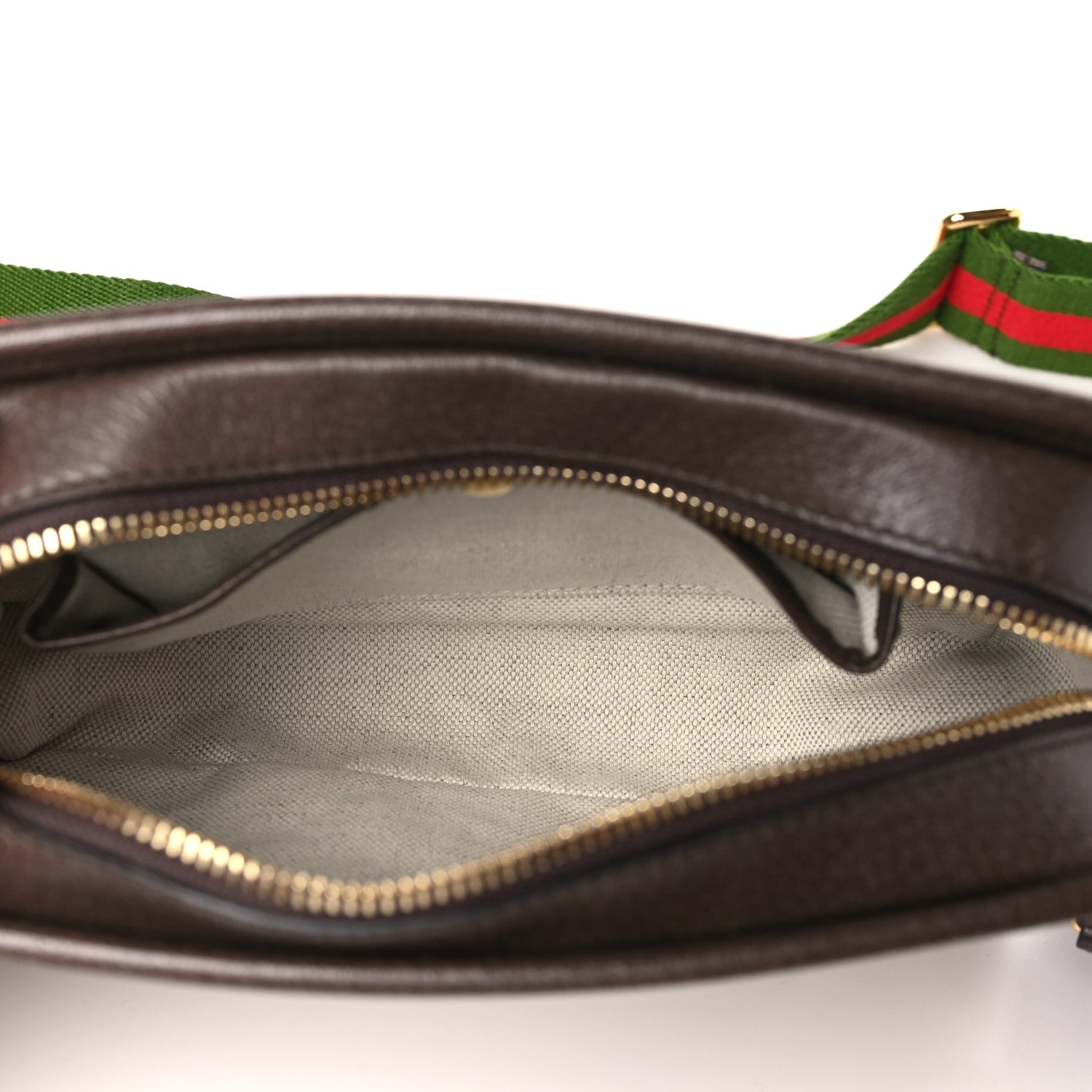 Gucci Monogram Jumbo GG Textured Dollar Calfskin Web Mini Crossbody Bag Camel Ebony New Acero 5 of 9