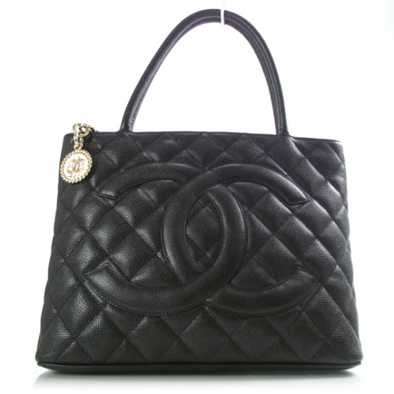 Caviar Medallion Tote Black