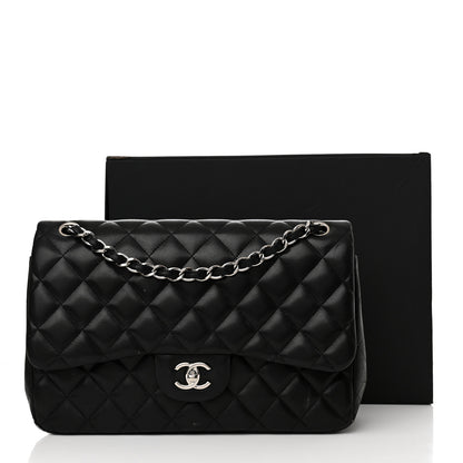 Chanel Lambskin Quilted Jumbo Double Flap Black 18 of 18