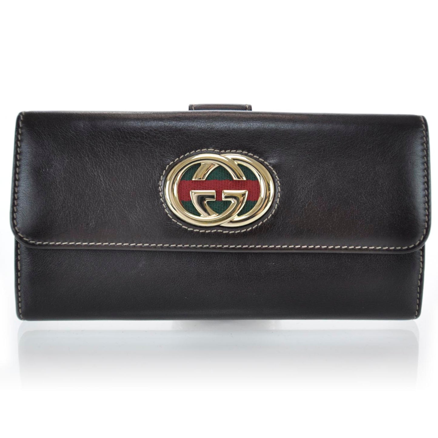 Calfskin Britt Continental Wallet Brown