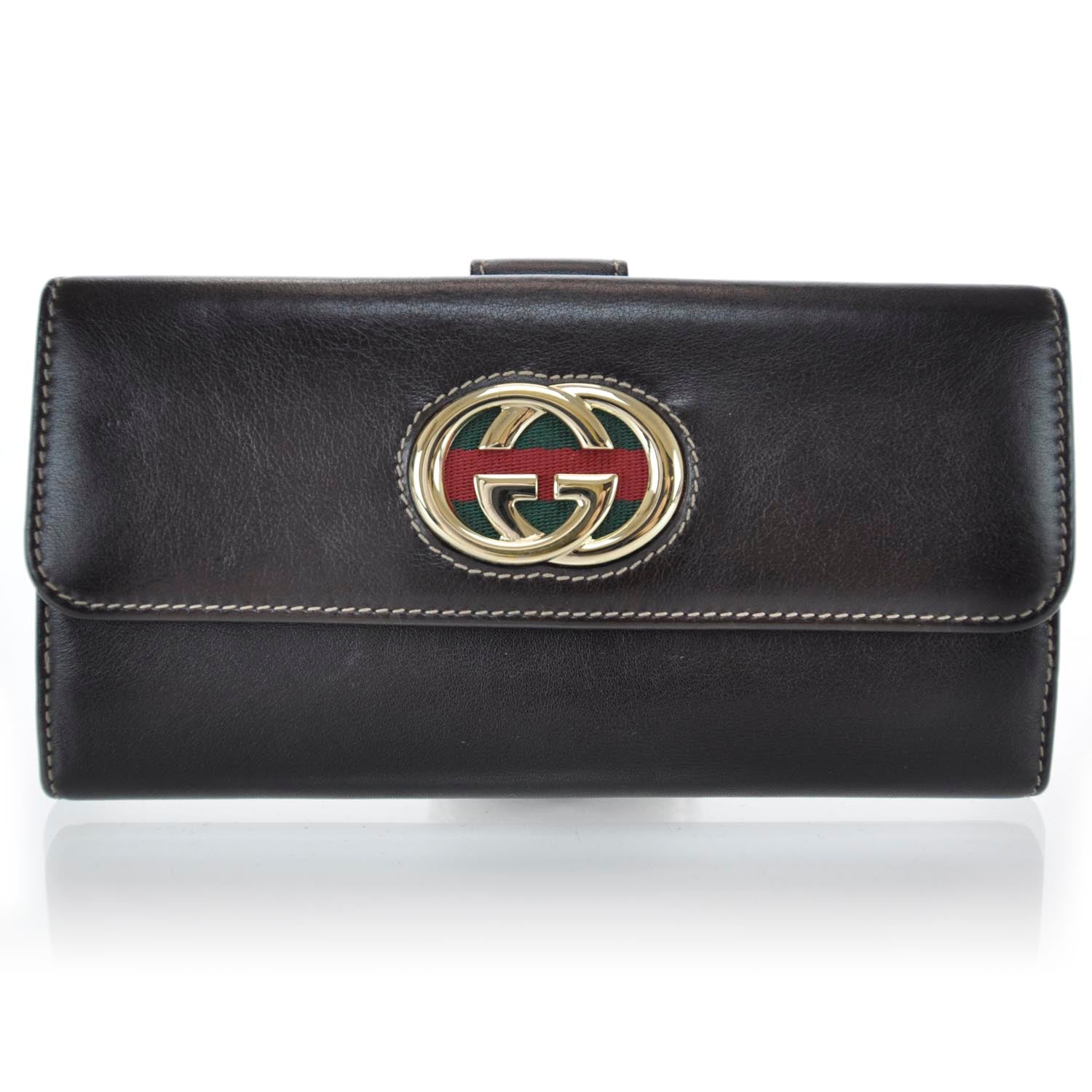 Gucci Calfskin Britt Continental Wallet Brown 1 of 7