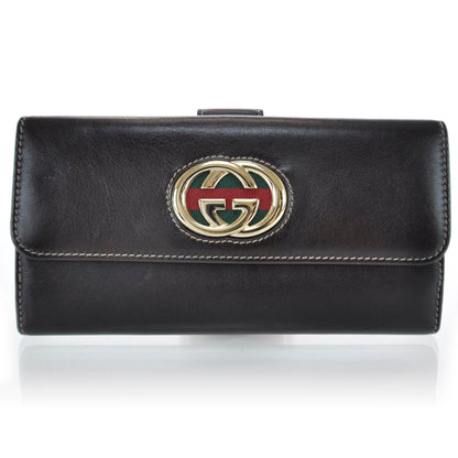 Gucci Calfskin Britt Continental Wallet Brown 1 of 7