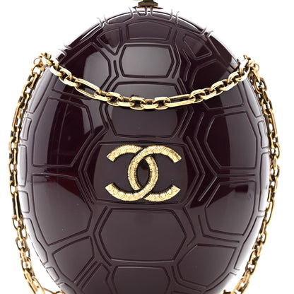 Chanel Plexiglass Shell CC Round Minaudiere Clutch Purple 8 of 10
