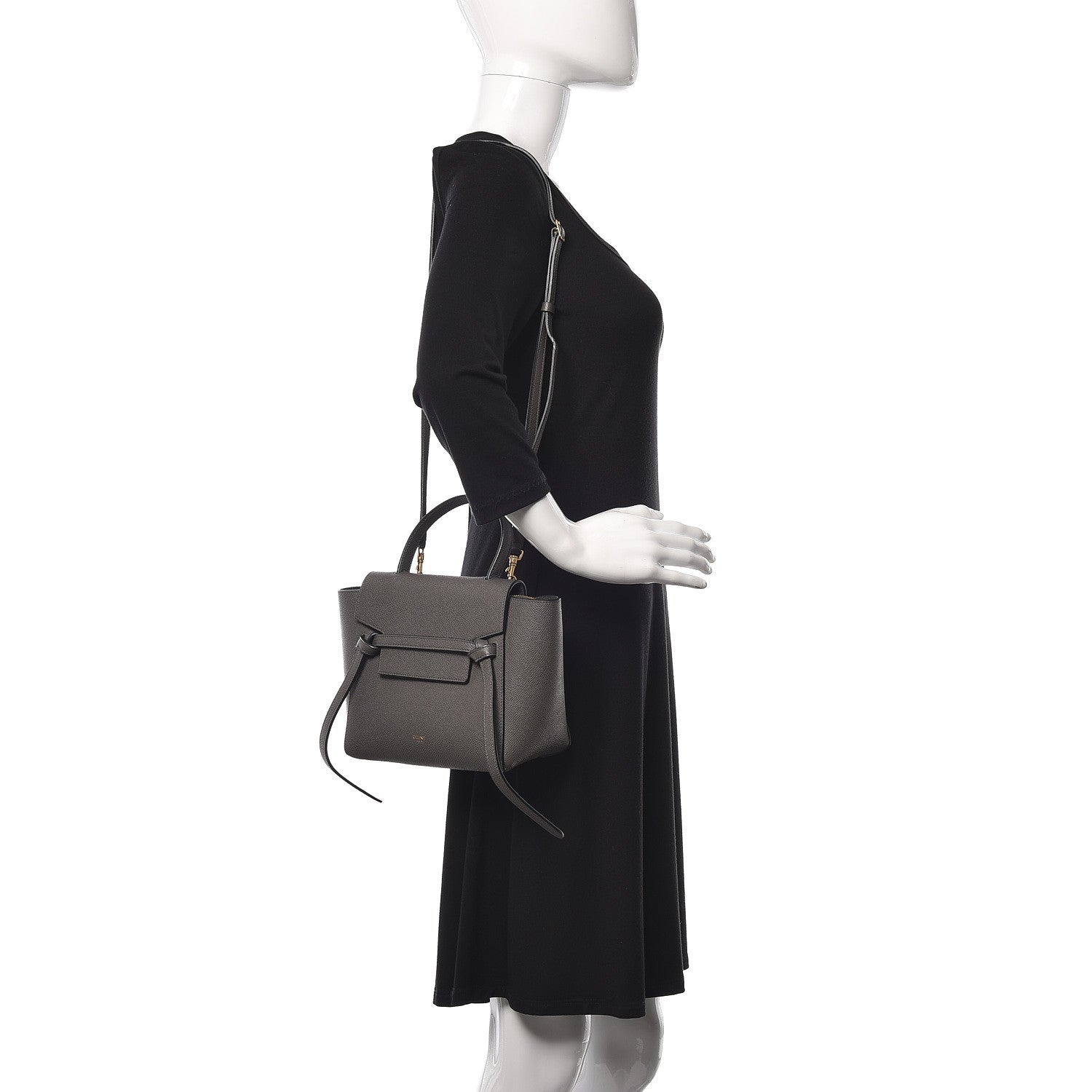 Celine Grained Calfskin Nano Belt Bag Grey 2 of 11