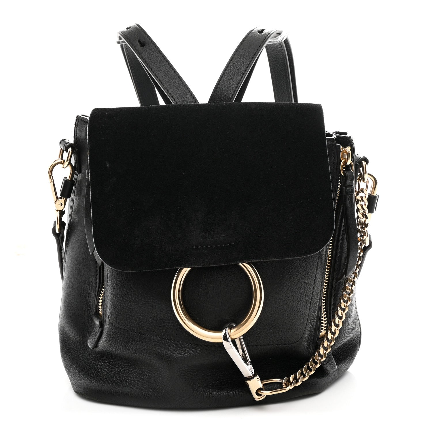 Chloe Suede Calfskin Medium Faye Backpack Black Black 1 of 10