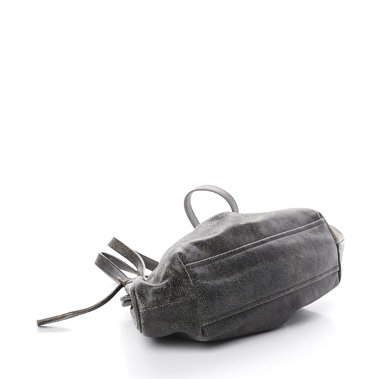 Calfskin Craquele Frame Shoulder Bag Black
