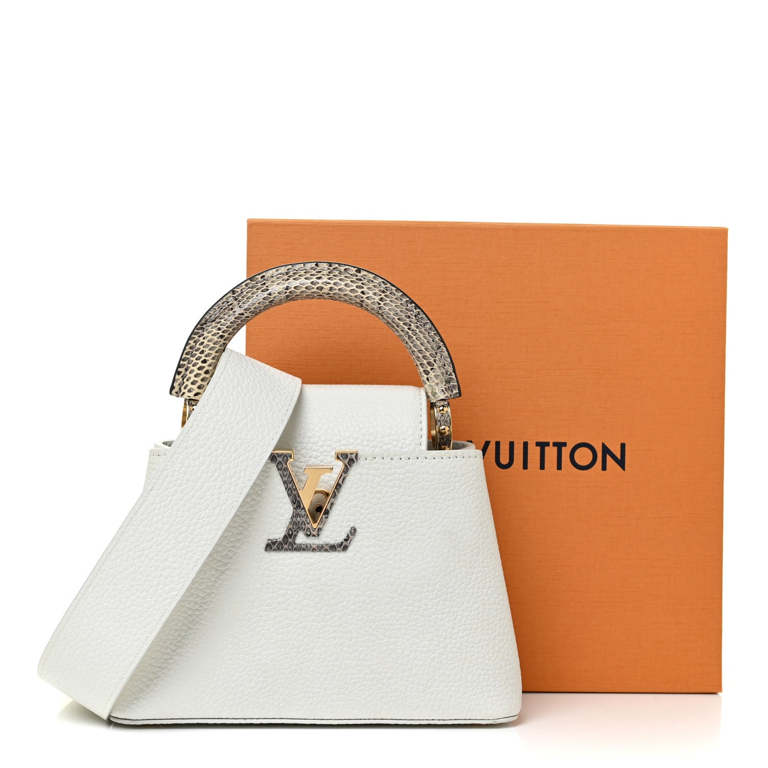 Louis Vuitton Taurillon Ayers Capucines Mini White Snow White 10 of 10